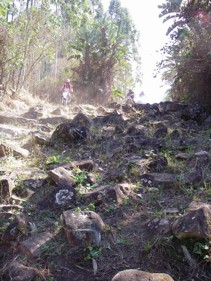 Riders coming down Rocky Road