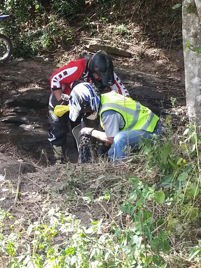 Our trusty marshals lending a helping hand to all riders